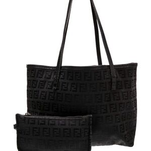 Fendi FF Zucchino Mini Black Monogram Tote